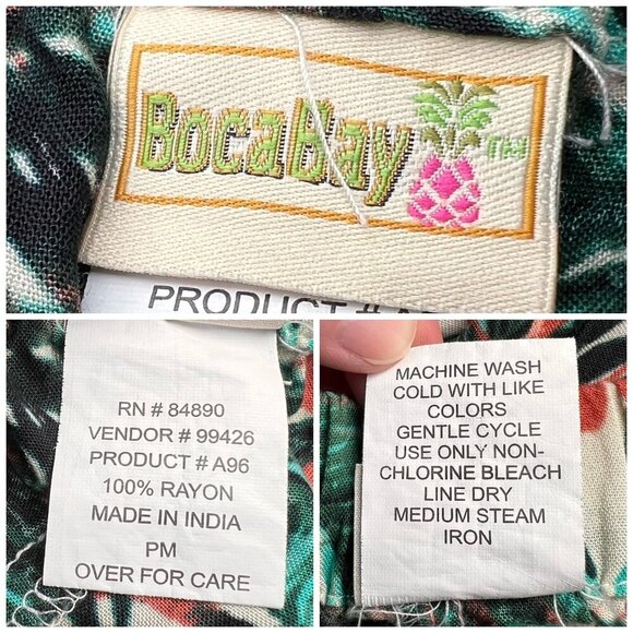 Y2K Boca Bay Tropical Floral Wide Leg Lounge Pants Elastic Waist Petite Medium - Picture 3 of 9